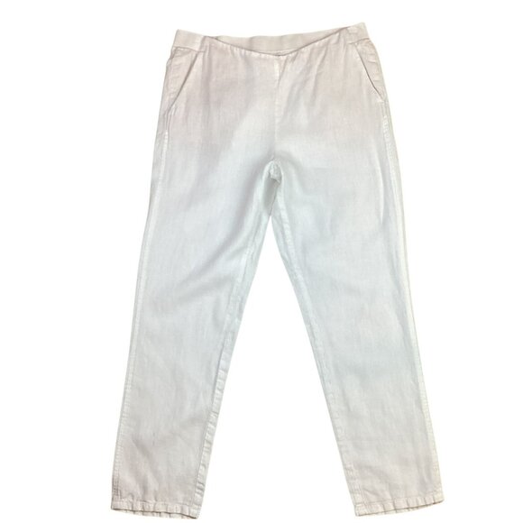J. Jill Love Linen Womens Small White Pants 100% Linen Made In India - Picture 4 of 12